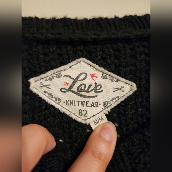 Sweater with Faux Leather Sleeves - Picture 3 of 5